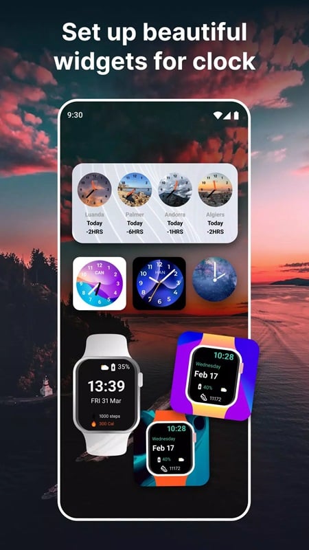 color-widgets-mod-apk-5 Sở hữu thêm nhiều giao diện đồng hồ đẹp mắt cho widget của bạn trong Color Widgets MOD APK