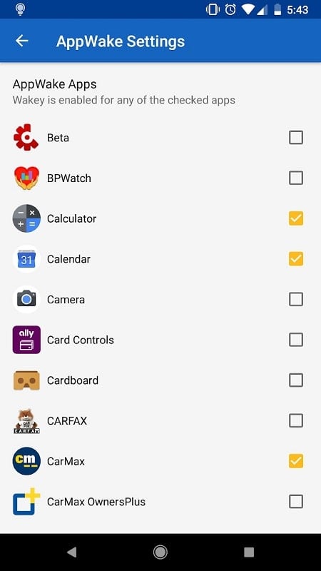 Wakey mod android
