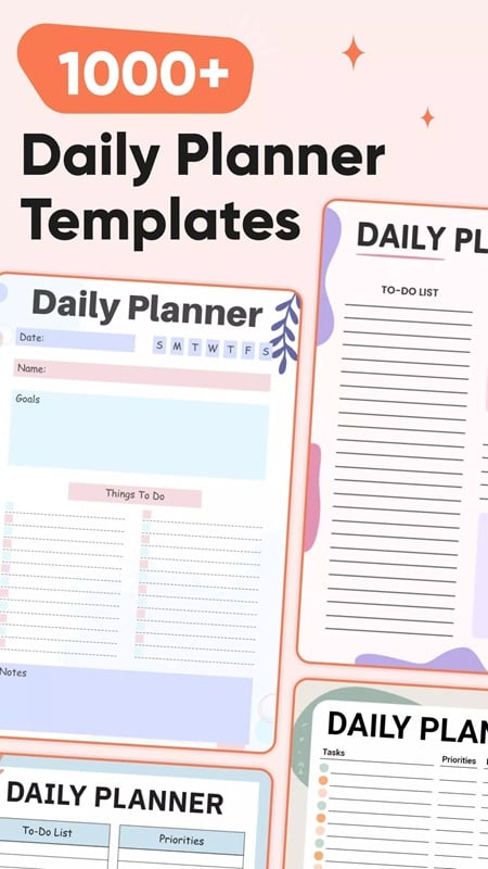 daily-planner-and-journal-mod-apk-1 Hơn 1000 mẫu kế hoạch với nhiều mục đích khác nhau trong Daily Planner and Journal MOD APK