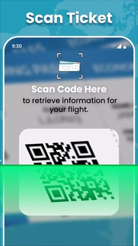 flymat-mod-apk-2 Sử dụng tính năng quét mã vạch để quét mã trên vé máy bay để lấy thông tin trong Flymat MOD APK