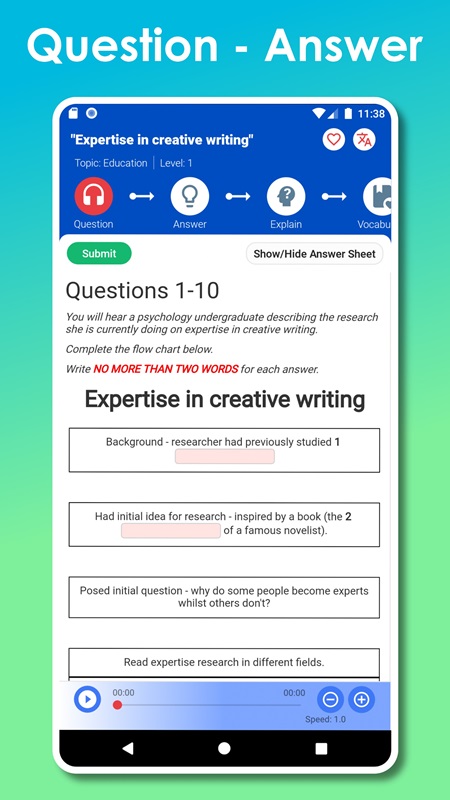 ielts-listening-mod-apk-4 Tham khảo những câu trả lời của các bài kiểm tra trong IELTS Listening MOD APK