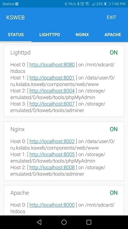 KSWEB web developer kit mod