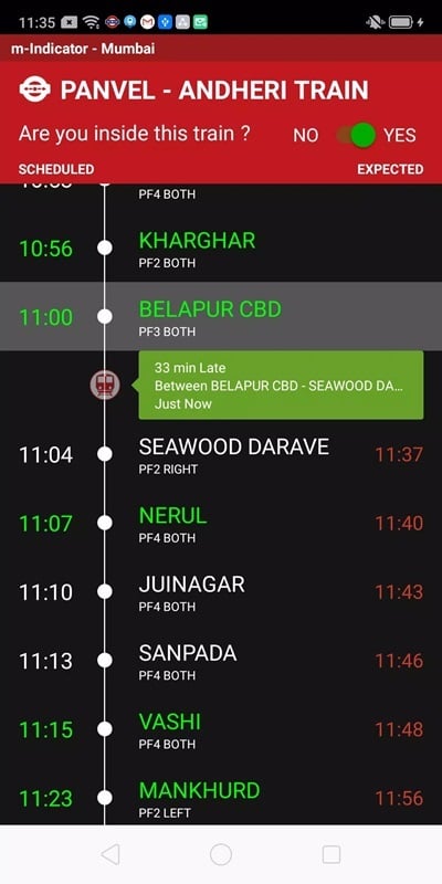 m-indicator-mod-apk-2 Dễ dàng nắm bắt thời gian di chuyển của các chuyến tàu trong m-Indicator MOD APK