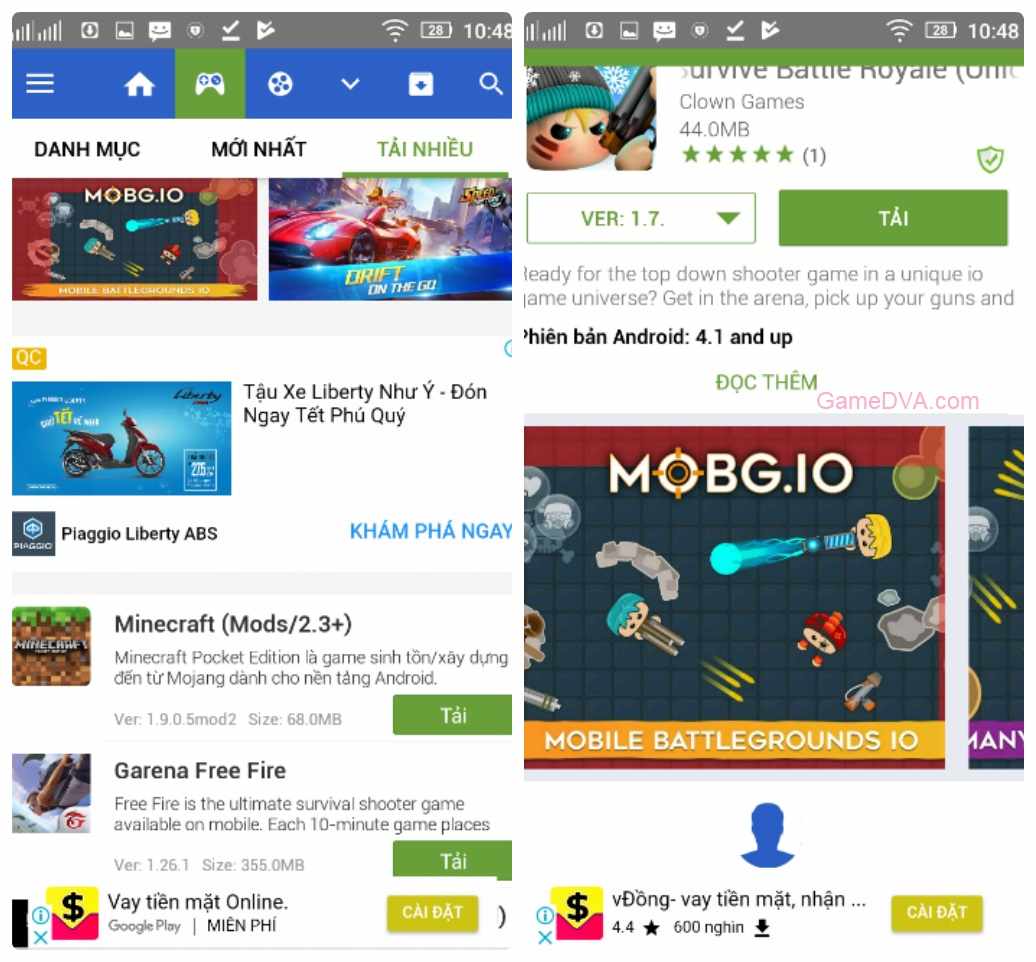 tai-appvn Giao diện của Appvn