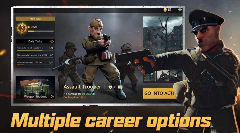 world-war-e285a1-mod-apk-2 Có thể nhập vào nhiều vai khác nhau để chiến đấu trong World War Ⅱ MOD APK