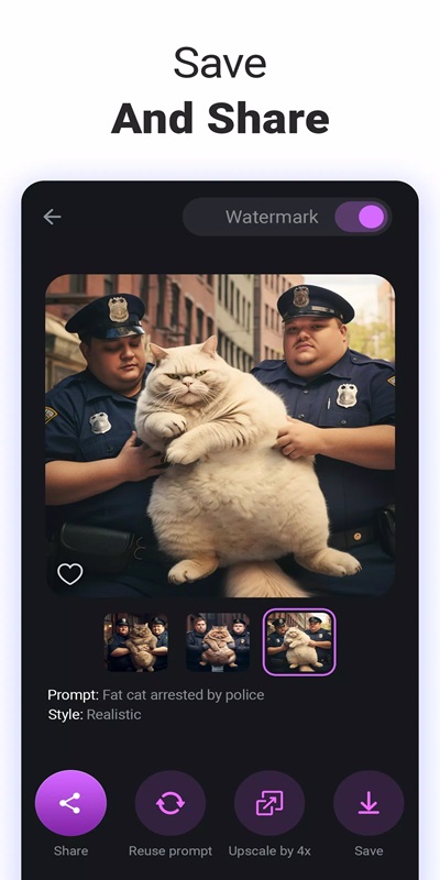 ai-arta-mod-apk-4 Lưu và chia sẻ ảnh nhanh chóng thông qua các nền tảng mạng xã hội trong AI ARTA MOD APK