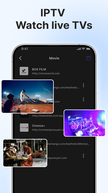 Xem video trực tiếp trên TV thông qua kết nối IPTV trong CastDuo MOD APK