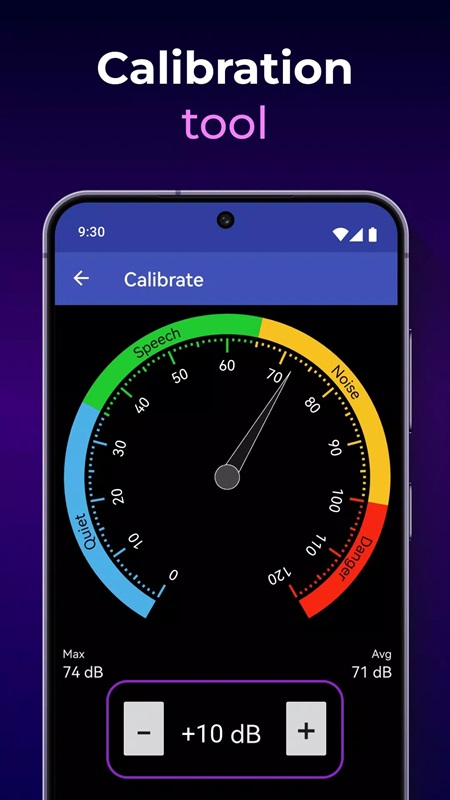 decibel-meter-mod-apk-4 Tùy chỉnh hiểu chuẩn để đo được mức độ âm thanh chính xác nhất trong Decibel Meter MOD APK