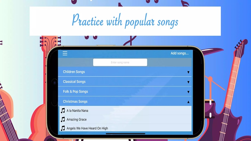 easy-note-learn-music-mod-apk-4 Khám phá nhiều bài hát phổ biến cho quá trình luyện tập trong Easy Note: learn music MOD APK