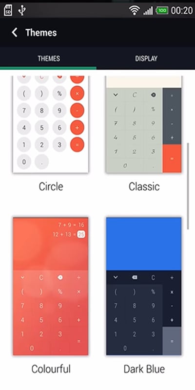 Khám phá nhiều chủ đề giao diện mới với nhiều phong cách trong FlexCalc MOD APK