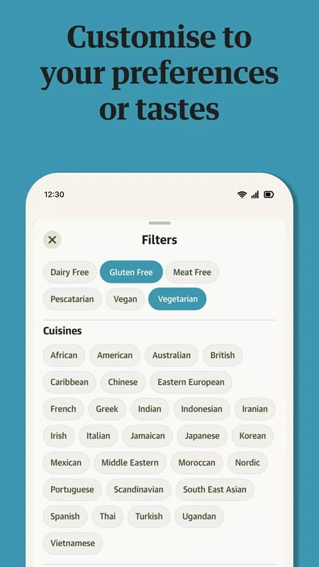 Sử dụng bộ lọc để tìm kiếm nhiều công thức nấu ăn mới trong Guardian Feast MOD APK