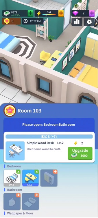 idle-landlord-mod-apk-4 Mua thêm nhưng món đồ nội thất để trang trí cửa phòng của bạn trong Idle Landlord Sim MOD APK