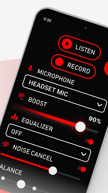 microphone-amplifier-mod-apk-6 Dễ dàng tùy chỉnh các tần số âm thanh trong Microphone Amplifier MOD APK