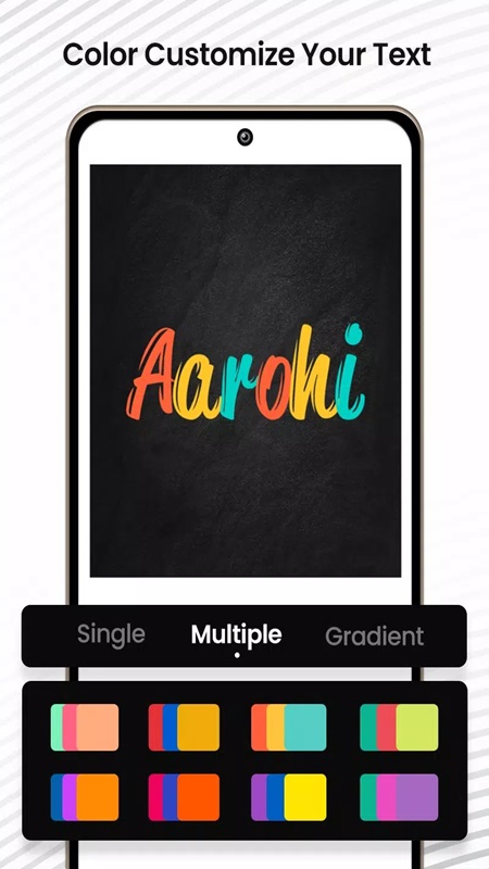 Tự do điều chỉnh màu sắc và lựa chọn tông màu chữ phù hợp trong Text Art MOD APK