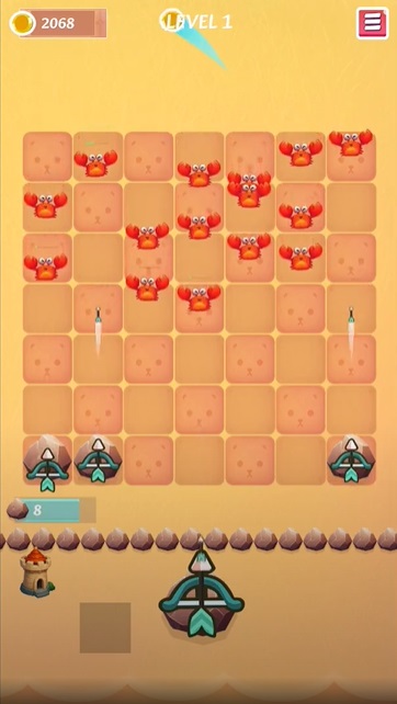 tower-vs-crabs-mod-apk-4 Sắp xếp vũ khí và chướng ngại vật sao cho hợp lý nhất trong Tower vs Crabs MOD APK