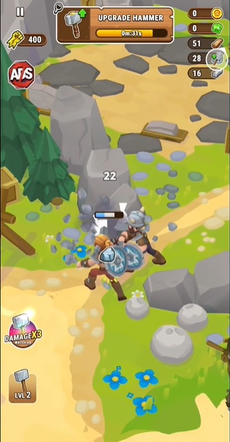 vikings-revenge-mod-apk Thu thập những tài nguyên có sẵn trên bản đồ để nâng cấp sức mạnh của bản thân trong Vikings Revenge MOD APK